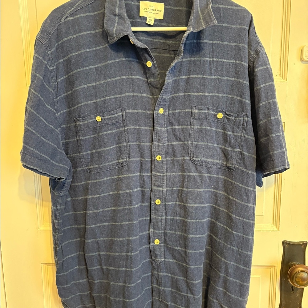 Lucky Brand Blue Striped Men's Shirt